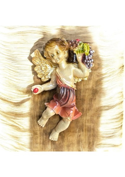 Dekoratif Polyester Duvara Asmalı Tekli Melek Biblo Turuncu 4