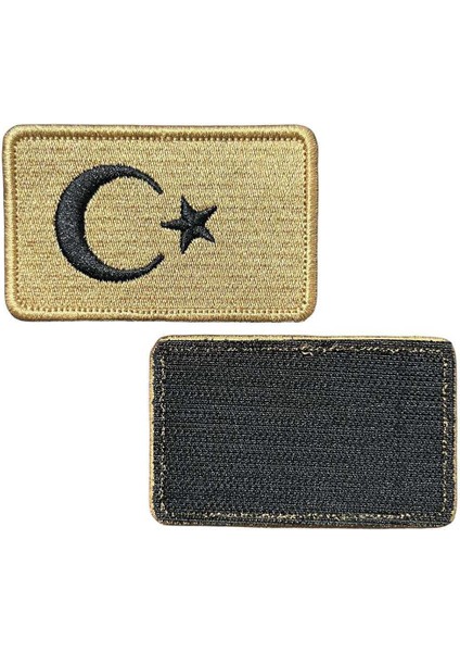 Tan Rengi Türk Bayrağı Patch Peç Arma - 8x5 cm fiyatları