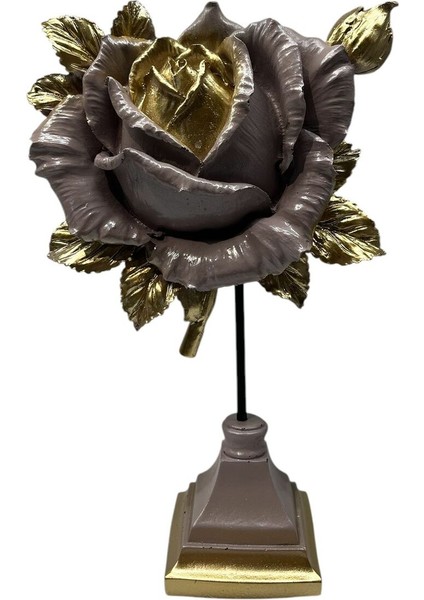 Dekoratif Polyester Ikili Dik Gül Çiçek Vizon Gold Eskitme fırsatları