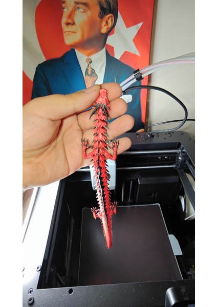 Ejderha Figürü Kırmızı Siyah Eklemli – 31 cm Detaylı 3D Tasarım – Koleksiyonluk ve Dekoratif Model fırsatları