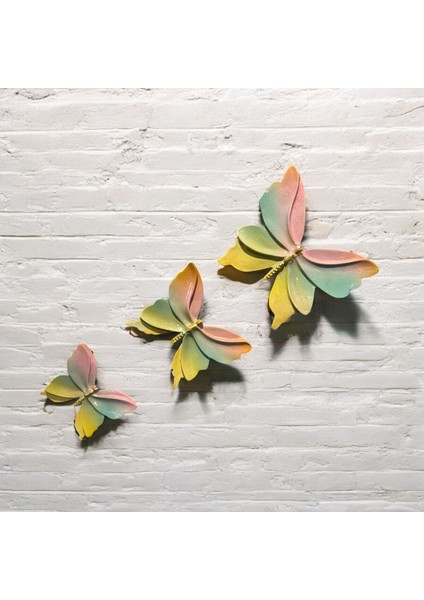 Dekoratif Polyester Duvara Asmalı Üçlü Kelebek Sarı Yeşil fırsatları