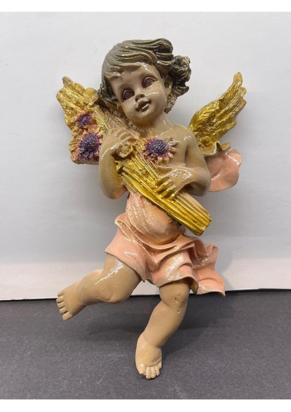 Dekoratif Polyester Renkli Melek Biblo Pembe 3