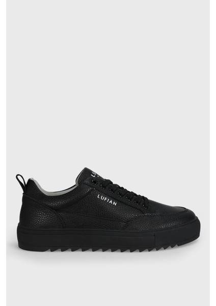 Siyah Hakiki Deri Bağcıklı Erkek Sneaker Philip M