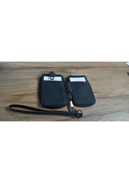 Gerçek Deri Fermuarlı Koyu Gri Kartlık modelleri