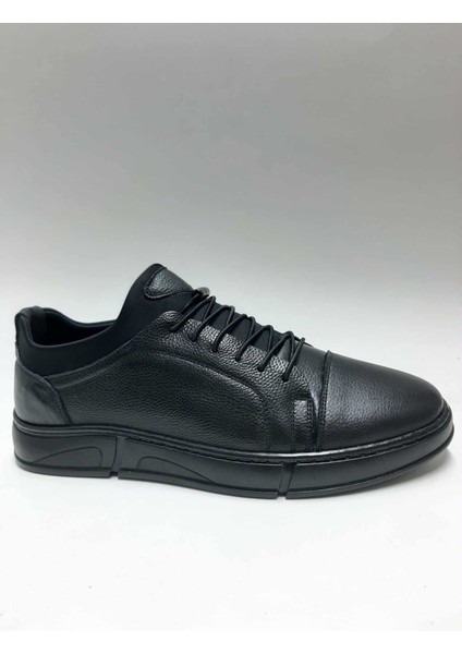 Hakiki Deri Bağcıksız Rahat Siyah Renk Kauçuk Taban Esnek Kışlık Erkek Ayakkabı C-45251279HSA fiyatları