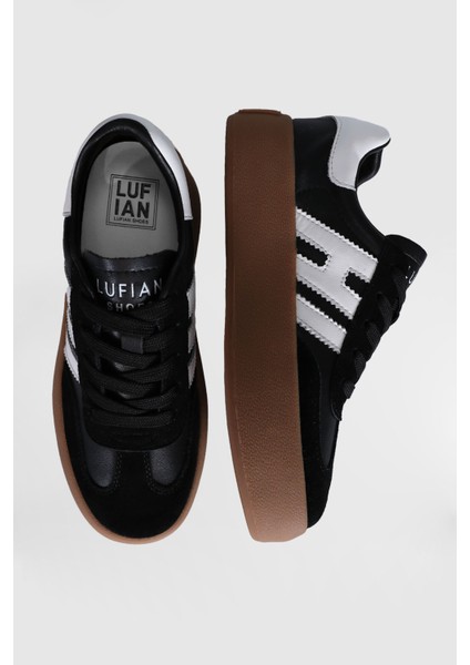 Siyah Hakiki Deri Bağcıklı Unisex Sneaker Mira G fırsatları