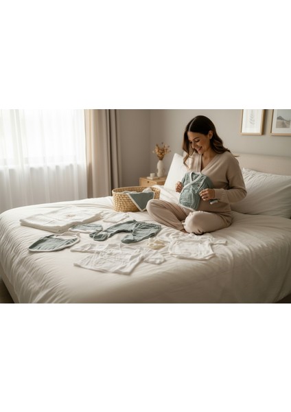 %100 Pamuk Müslin Yenidoğan Hastane Çıkışı Seti 10 Parça – Doğal & Güvenli