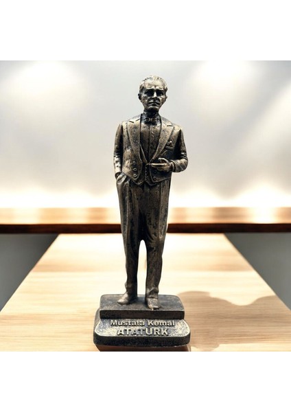 Dekoratif Polyester Atatürk Heykeli 20 cm Gold Eskitme