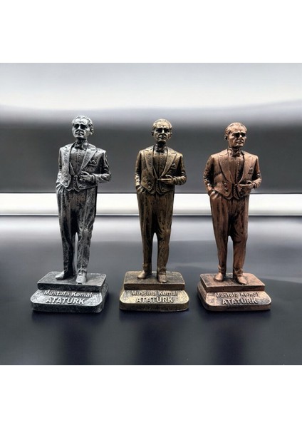 Dekoratif Polyester Atatürk Heykeli 20 cm Gold Eskitme