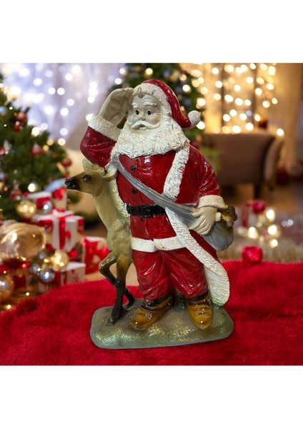 Dekoratif Polyester Tekli Noel Baba Biblo