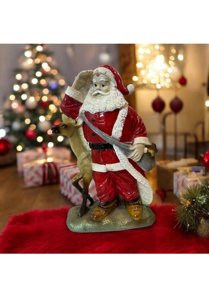 Dekoratif Polyester Tekli Noel Baba Biblo