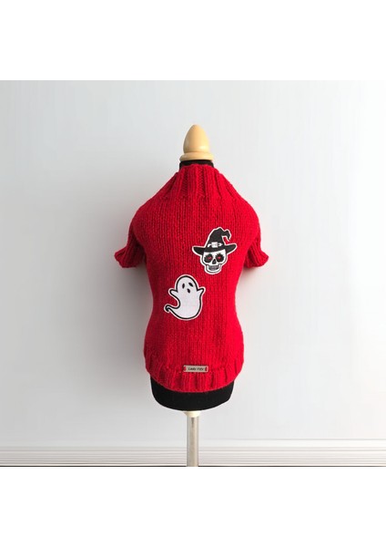 Kedi ve Köpek Için Kırmızı Cadılar Bayramı Kazağı