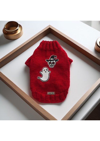 Kedi ve Köpek Için Kırmızı Cadılar Bayramı Kazağı modelleri