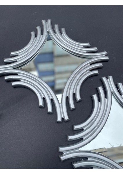 Dekoratif Polyester Ikili Kare Ayna Takımı Gümüş modelleri