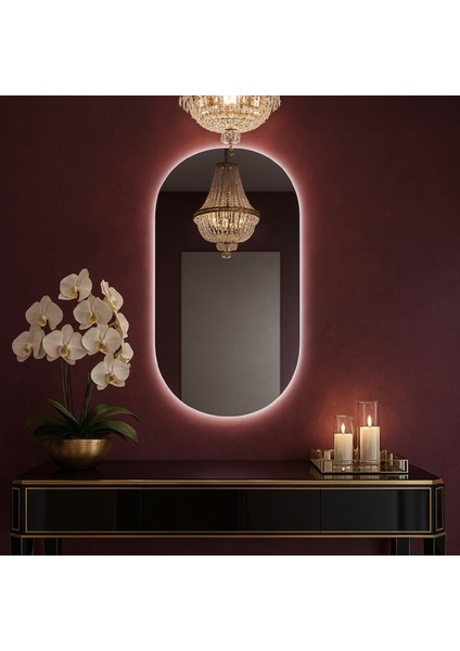 Oval LED Ayna – Japandi Tarzı Yumuşak Işıklı Duvar Aynası modelleri