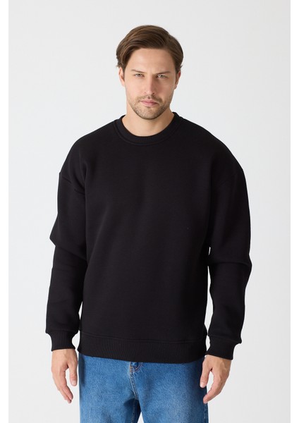 Unisex Oversize % 100 Pamuk Içi Polarlı Yumuşak Dokulu Basic Sweatshirt modelleri