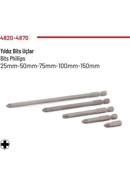Ph2 Yıldız Bits Uç 100MM