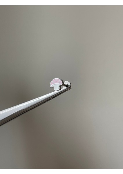 316 L Cerrahi Çelik Mantar Model Labret Dudak ve Kıkırdak Piercingi Mantar Piercing