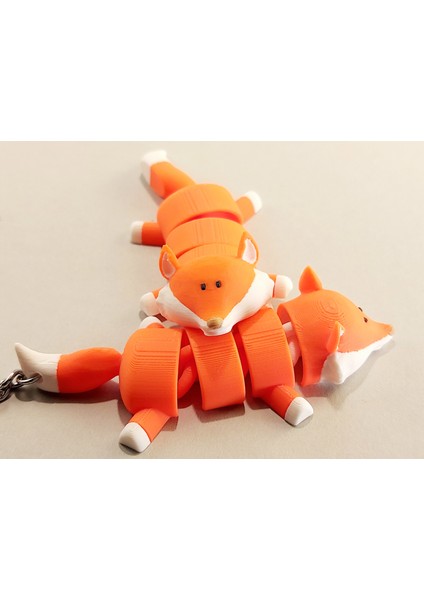 Sevimli Tilki Figürlü Anahtarlık – Hareketli Eklemli Tasarım – Tekli Koleksiyonluk Aksesuar modelleri