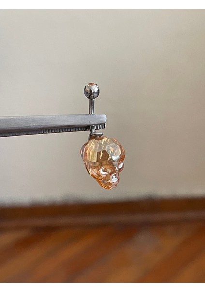 316 L Cerrahi Çelik Kristal Kuru Kafa Piercing Göbek Piercingi