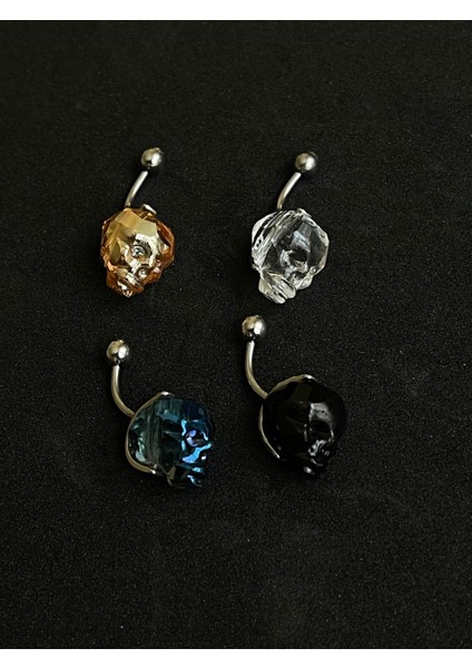 316 L Cerrahi Çelik Kristal Kuru Kafa Piercing Göbek Piercingi modelleri