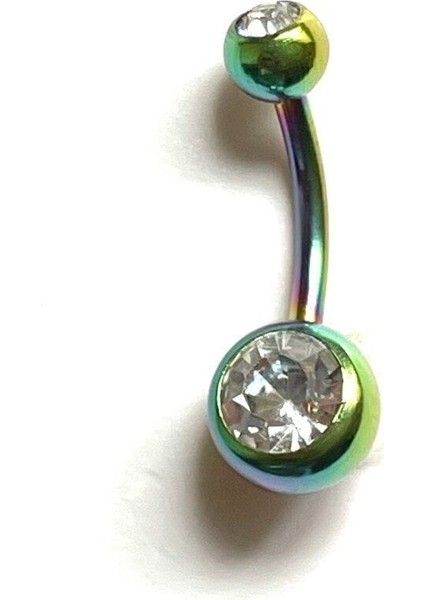 Cerrahi Çelik Taşlı Renkli Piercing