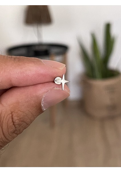 316 L Cerrahi Çelik Tragus Helix Kıkırdak Conch Minimal Kutup Yıldızı Piercing