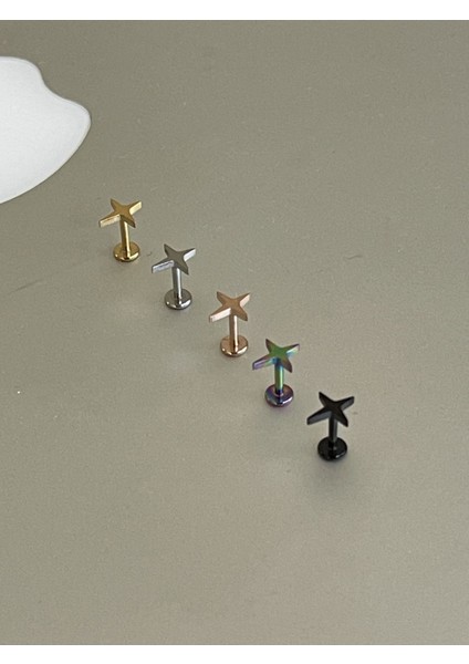 316 L Cerrahi Çelik Tragus Helix Kıkırdak Conch Minimal Kutup Yıldızı Piercing fiyatları