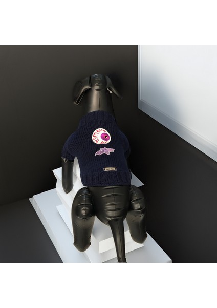 Kedi ve Köpek Için Lacivert Cadılar Bayramı Kazağı