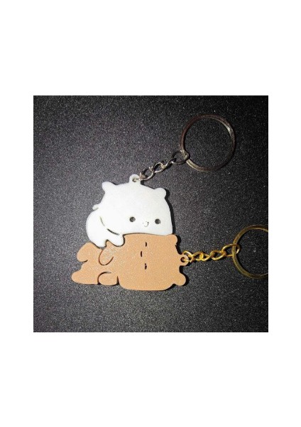 Dudu ile Bubu Çift Ayıcık Tasarımlı Anahtarlık – Birbirine Geçen Sevimli Figürlü 2’li Set – Hediye ve Aksesuar