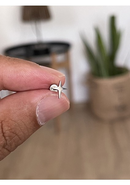 316 L Cerrahi Çelik Tragus Helix Kıkırdak Conch Minimal Kutup Yıldızı Piercing