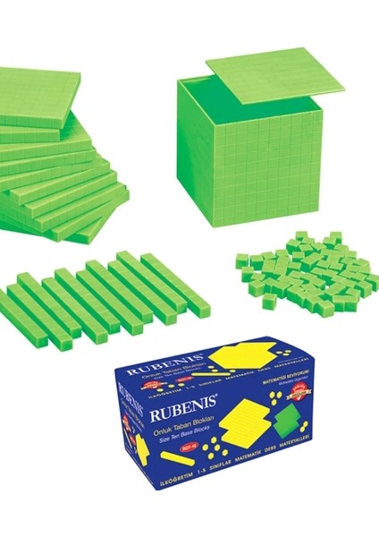 Renkli Plastik Onluk Taban Blokları Yeşil Renk