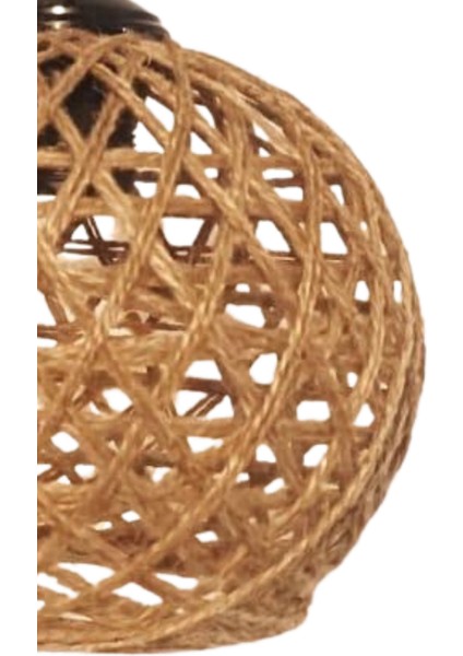 Handmade Jüt Örme Tekli Top Şeklinde Sarkıt Hol Antre Çocuk Odası Kafe Avize indirimleri