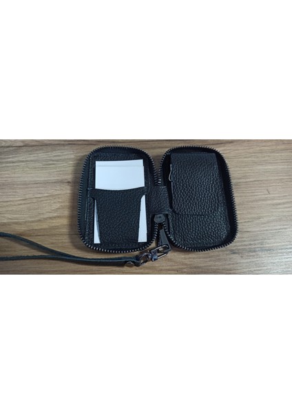 Gerçek Deri Fermuarlı Siyah Kartlık &anahtarlık fiyatları
