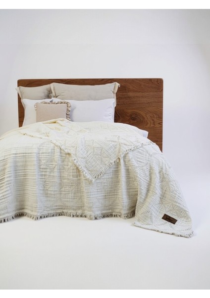 Oscar Müslin Yatak Örtüsü Seti – %100 Pamuk, Jakarlı Dokuma, Nefes Alabilir, Çift Kişilik (240X260 Cm)