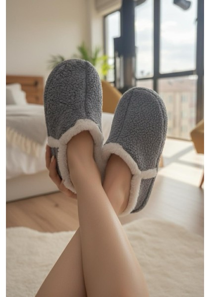 Lory Kadın Ev Botu Peluş Ev Pandufu Ses Yapmaz Taban Sıcak Şık Kürklü Panduf modelleri