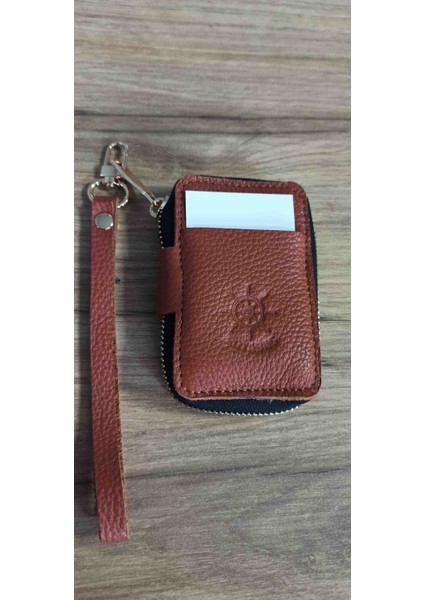 Gerçek Deri Fermuarlı Taba Kartlık