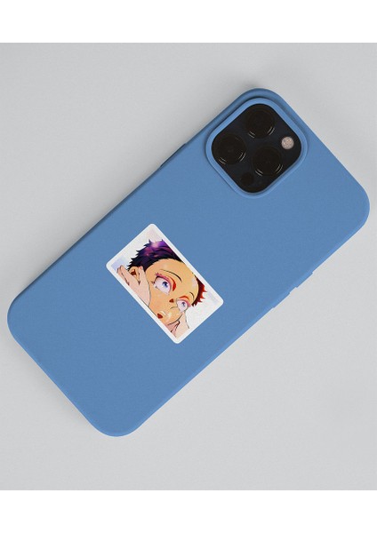 Akaza-Demon Slayer Hakuji-Koyuki -Parlak Kağıt 2 Li Set Anime Sticker Çıkartma-Kimetsu No Yaiba modelleri