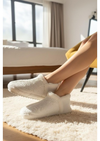 Lory Kadın Ev Botu Peluş Ev Pandufu Ses Yapmaz Taban Sıcak Şık Kürklü Panduf