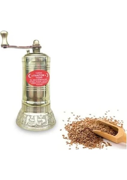 Tarihi Fantom Pirinç Çörek Otu & Keten Tohumu ve Yağlı Tohumlar Için El Değirmeni 11CM