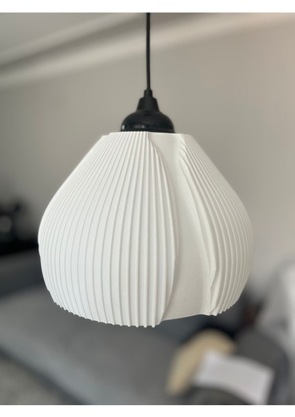 Luminaura Tekli Modern Beyaz Sarkıt Avize | Salon Mutfak Oturma Odası Hol Avize Aydınlatma