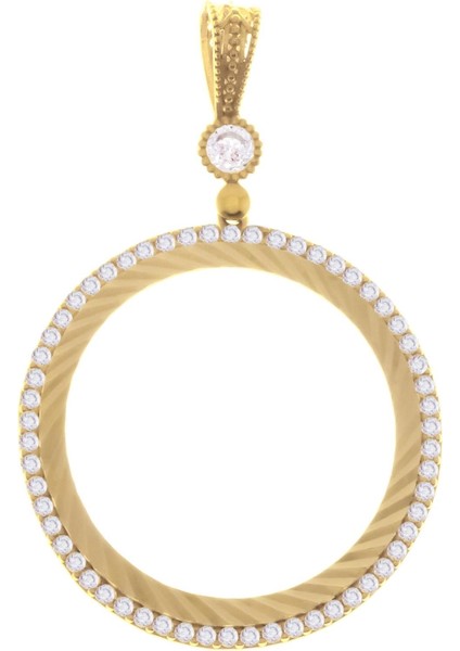 Taşlı Çeyrek Altın Çerçevesi 14 Ayar Altın