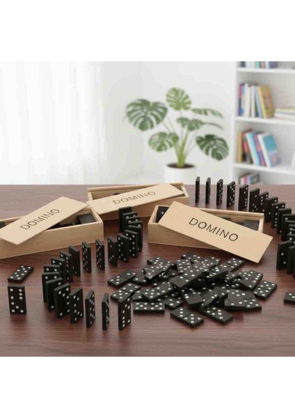 Klasik Ahşap Domino Oyun Seti - 28 Taşlı Aile ve Yetişkin Eğlenceli Kutu Oyunu - Hediyelik fiyatları
