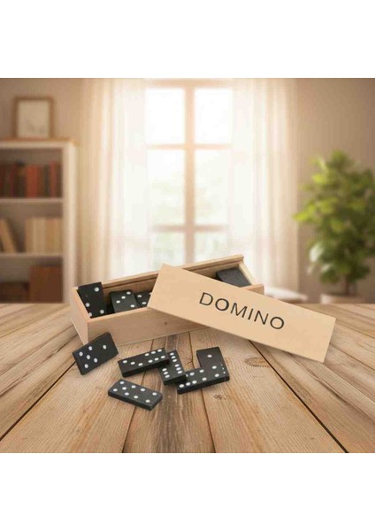 Klasik Ahşap Domino Oyun Seti - 28 Taşlı Aile ve Yetişkin Eğlenceli Kutu Oyunu - Hediyelik modelleri