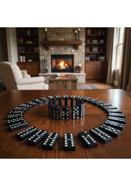 Klasik Ahşap Domino Oyun Seti - 28 Taşlı Aile ve Yetişkin Eğlenceli Kutu Oyunu - Hediyelik fırsatları