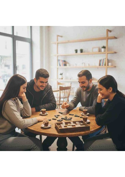 Klasik Ahşap Domino Oyun Seti - 28 Taşlı Aile ve Yetişkin Eğlenceli Kutu Oyunu - Hediyelik indirimleri