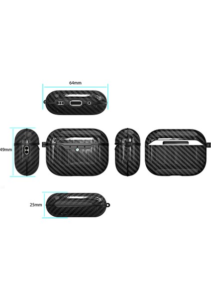 Apple Airpods Pro 3 Için Ultra Korumalı Karbon Desenli Lux Airbag 05 Silikon modelleri