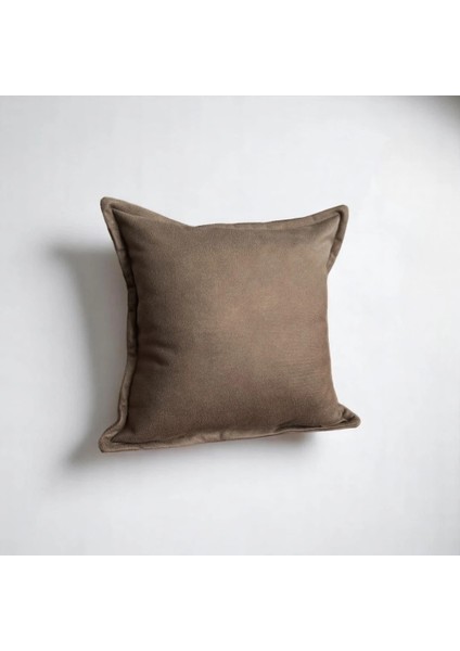 Tokyo - Köşe Hat Dikişli Suni Nubuk Deri Kırlent Kılıfı / 50X50CM fiyatları