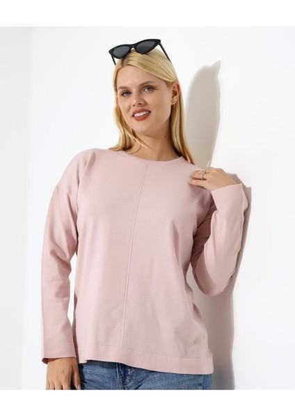 Ortadan Dikişli Kadın Triko Kazak modelleri