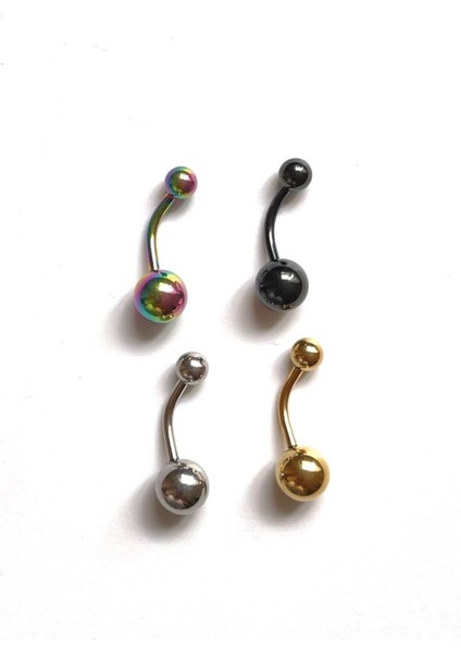 4 Adet Cerrahi Çelik Taşşız Düz Piercing